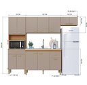 Ver imagem 3 de Cozinha Modulada Compacta Fidelitá Mariana 4 Peças 240cm 12 Portas 2 Gavetas sem Tampo Freijó/