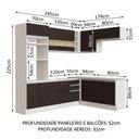 Ver imagem 4 de Armário de Cozinha Completa de Canto 419cm Branco/Preto Glamy Madesa 01