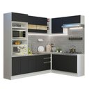 Ver imagem 3 de Armário de Cozinha Completa de Canto 419cm Branco/Preto Glamy Madesa 01