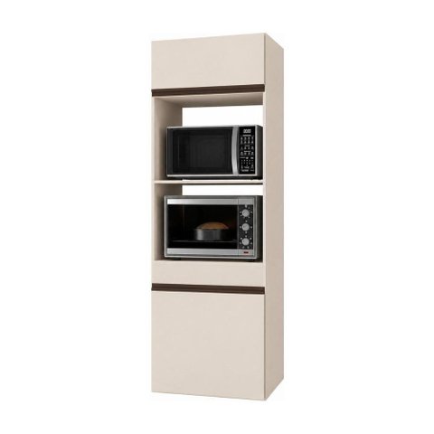 Paneleiro Armário Cozinha para Forno/Micro-Ondas 2 Portas Suspenso Milano Multimóveis MP2418 Vanilla