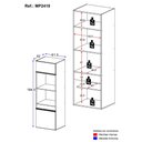 Ver imagem 3 de Paneleiro Armário Cozinha para Forno/Micro-Ondas 2 Portas Suspenso Milano Multimóveis MP2418 Vanilla