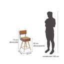 Ver imagem 5 de Kit 2 Cadeiras Couro Sintético Barcelona Salaone Marrom/Preto
