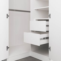 Guarda Roupa de Canto Reto Modular com 3 Prateleiras 2 Gavetas Hera CabeCasa MadeiraMadeira - 13