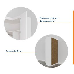 Guarda Roupa de Canto Reto Modular com 3 Prateleiras 2 Gavetas Hera CabeCasa MadeiraMadeira - 7