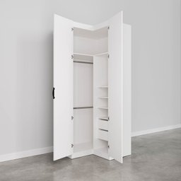 Guarda Roupa de Canto Reto Modular com 3 Prateleiras 2 Gavetas Hera CabeCasa MadeiraMadeira - 10
