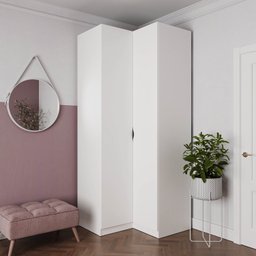 Guarda Roupa de Canto Reto Modular com 3 Prateleiras 2 Gavetas Hera CabeCasa MadeiraMadeira - 2
