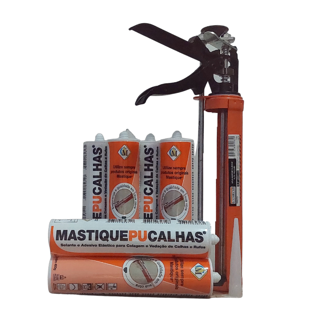 Mastique® PU Calhas Original (Kit 6 Tubos + Aplicador)