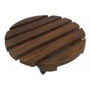 Ver imagem 1 de Suporte para Vaso 30cm Redondo Madeira Roda Prático Verniz