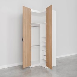 Guarda Roupa de Canto Reto Modular com 3 Prateleiras 2 Gavetas Hera CabeCasa MadeiraMadeira - 10
