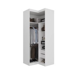 Guarda Roupa de Canto Reto Modular com 3 Prateleiras 2 Gavetas Hera CabeCasa MadeiraMadeira - 15