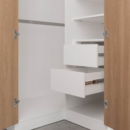 Guarda Roupa de Canto Reto Modular com 3 Prateleiras 2 Gavetas Hera CabeCasa MadeiraMadeira - 13