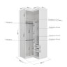 Guarda Roupa de Canto Reto Modular com 3 Prateleiras 2 Gavetas Hera CabeCasa MadeiraMadeira - 3