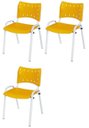 Ver imagem 2 de Cadeira Iso Base Branco Escola, Escritório - Kit 3 Un
