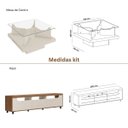 Ver imagem 4 de Sala de Estar Mercury Rack Tv 75'' Mesa Centro 2 Mesas Apoio Cinamomo/off White