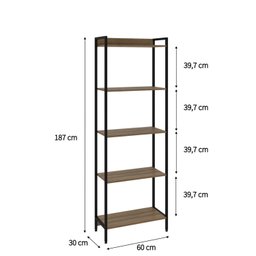 Estante para Livros Industrial Aço Multiuso 5 Prateleiras 187cmx60cmx30cm Active Yescasa - 4 Estante para Livros Industrial Aço Multiuso 5 Prateleiras 187cmx60cmx30cm Active Yescasa - 4