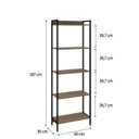 Ver imagem 4 de Estante de Livros Industrial 60CMX187CM Multiuso 5 Prateleiras 187CMX60CMX30CM Active Yescasa Marrom