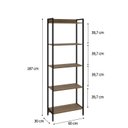 Ver imagem 4 de Estante de Livros Industrial 60CMX187CM Multiuso 5 Prateleiras 187CMX60CMX30CM Active Yescasa Marrom