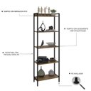 Ver imagem 5 de Estante de Livros Industrial 60CMX187CM Multiuso 5 Prateleiras 187CMX60CMX30CM Active Yescasa Marrom