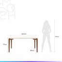 Ver imagem 6 de Mesa de Jantar Retangular C/ Vidro para 6 Lugares Donatella 160 Cm - Off White Fosco C/ Natural