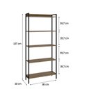 Ver imagem 4 de Estante de Livros Industrial 80CMX187CM Multiuso 5 Prateleiras Active Yescasa Marrom