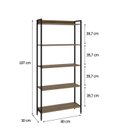 Ver imagem 4 de Estante para Livros Industrial Aço Multiuso 5 Prateleiras 187cmx80cm Active Yescasa