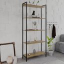 Ver imagem 1 de Estante de Livros Industrial 80CMX187CM Multiuso 5 Prateleiras Active Yescasa Marrom