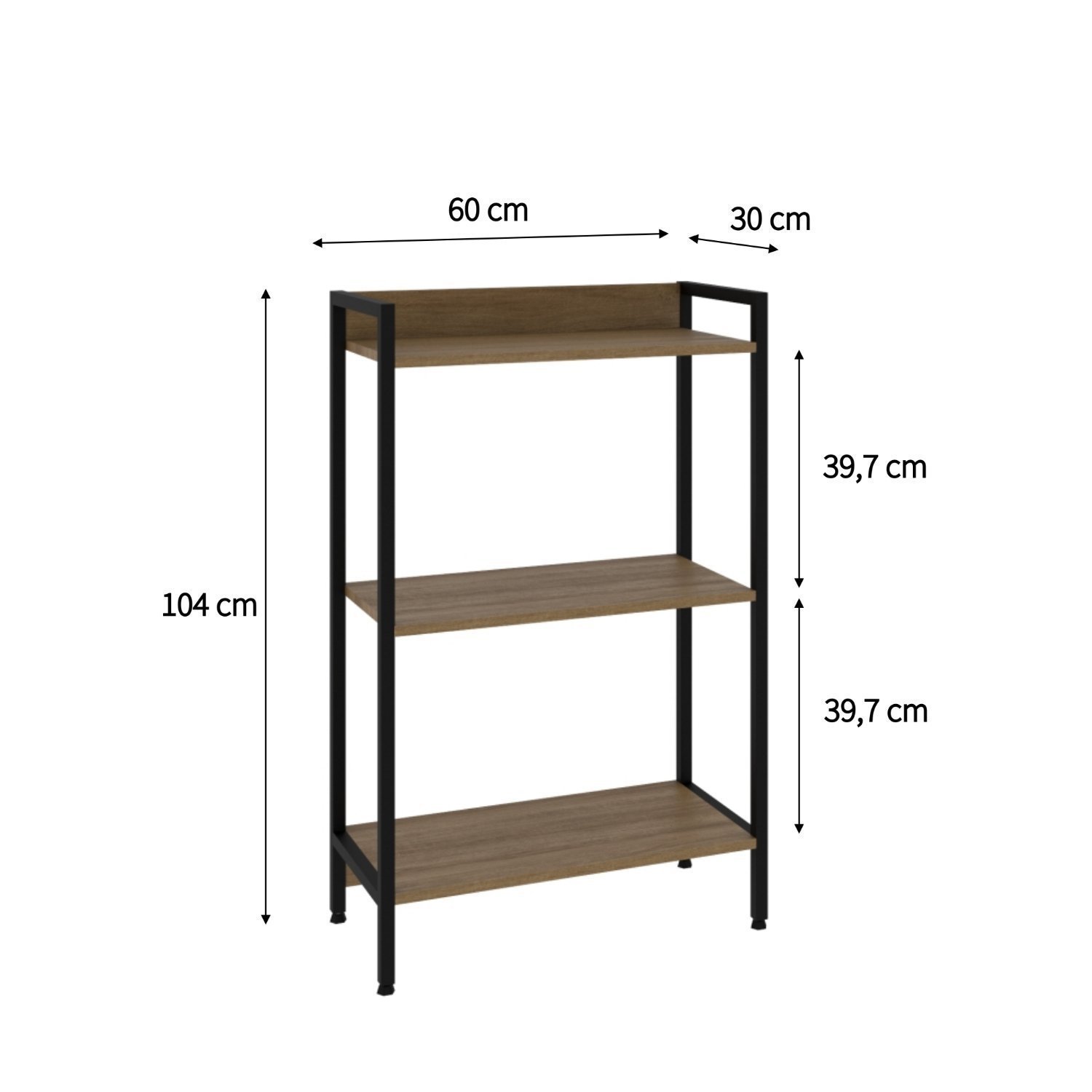 Estante para Livros Industrial 3 Prateleiras 104cmx60cm Active Yescasa - 4