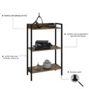Ver imagem 5 de Estante de Livros Industrial 60CMX104CM 3 Prateleiras Active Yescasa Marrom