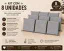 Ver imagem 6 de Kit 8 Almofadas para Cadeira 40x40x3cm Assento Espuma D28 Encosto com Amarração Cinza