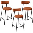 Ver imagem 1 de Kit 03 Banquetas Baixa para Cozinha Sala de Jantar Bancada Milão L02 Tecido Terracota - lyam decor L