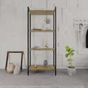 Ver imagem 6 de Estante de Livros Industrial 60CMX146CM Multiuso 4 Prateleiras Active Yescasa Marrom