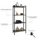 Ver imagem 5 de Estante de Livros Industrial 60CMX146CM Multiuso 4 Prateleiras Active Yescasa Marrom