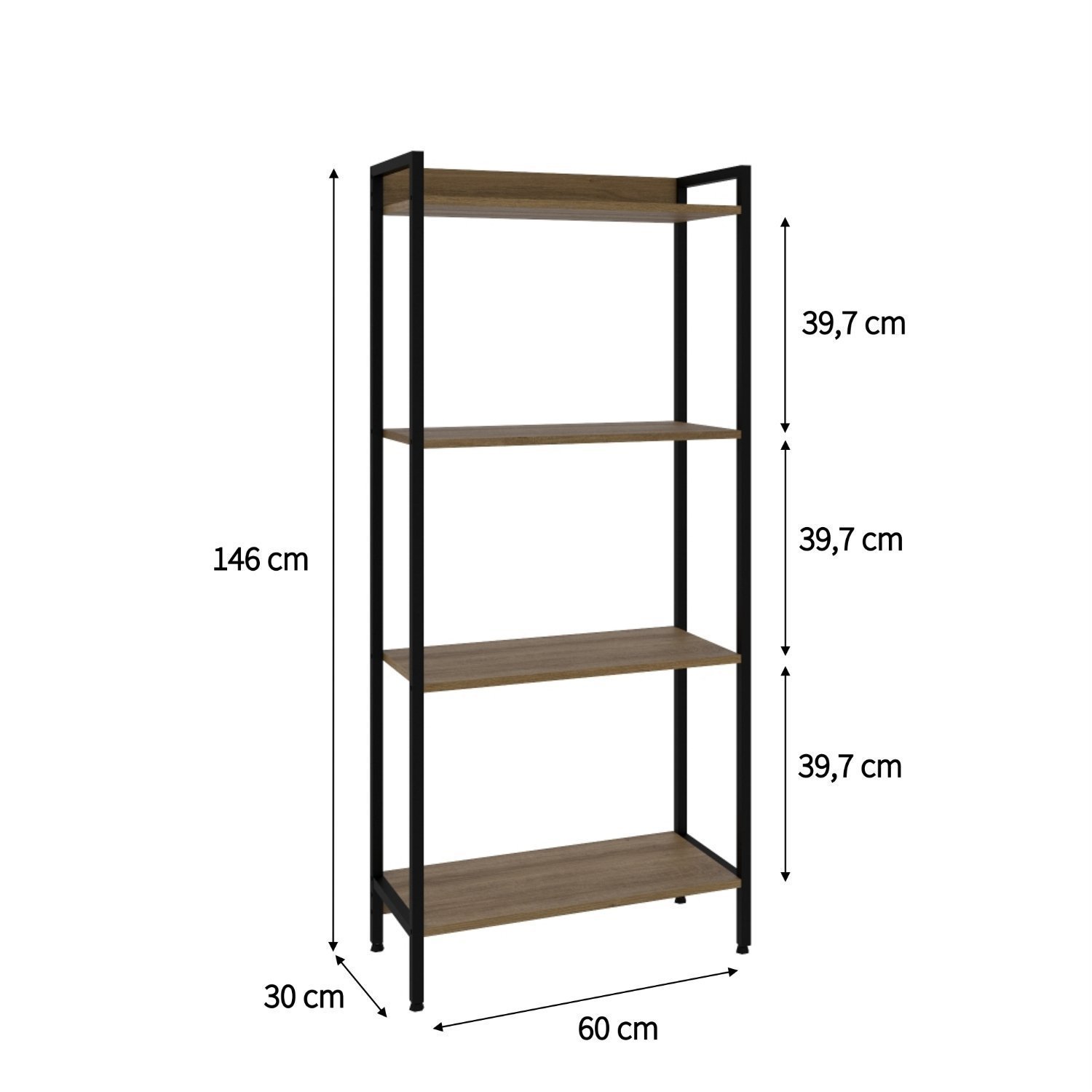 Estante para Livros Industrial Aço Multiuso 4 Prateleiras 146cmx60cm Active Yescasa - 4