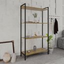 Ver imagem 1 de Estante de Livros Industrial 80CMX146CM Multiuso 4 Prateleiras Active Yescasa Marrom