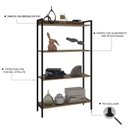 Ver imagem 5 de Estante de Livros Industrial 80CMX146CM Multiuso 4 Prateleiras Active Yescasa Marrom