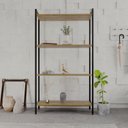 Ver imagem 6 de Estante de Livros Industrial 80CMX146CM Multiuso 4 Prateleiras Active Yescasa Marrom