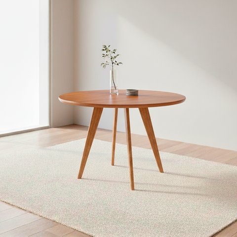Mesa para Sala de Jantar Redonda 109cm sem Vidro Acerola Marrom/Cinamomo