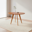 Ver imagem 1 de Mesa para Sala de Jantar Redonda 109cm sem Vidro Acerola Marrom/Cinamomo
