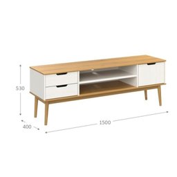 Conjunto Rack para Tv até 55 Polegadas e Mesa de Centro em Madeira Maciça Nórdica Yescasa - 3