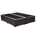 Ver imagem 2 de Cama Box Baú Blindado Casal Bipartido Loja Xerife Sintético Marrom 41x138x188