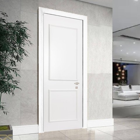 Folha de Porta Madeira 210x80cm Decorada com Boiserie Casablanca