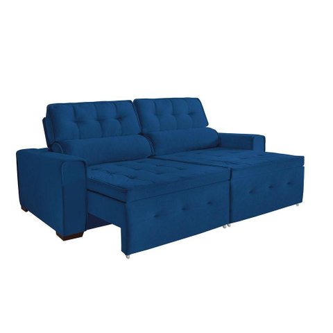 Sofá Dallas 3 Lugares 1,80cm Retrátil e Reclinável - de Casa Décor e Estofados Azul