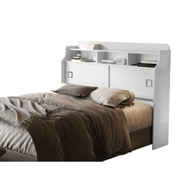Cabeceira Box Jessica Branco para Colchão Queen 1,60 com 2 Portas Nichos e Prateleiras de Mdf - 4
