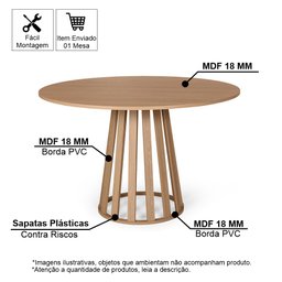 Mesa de Jantar Redonda 4 Lugares 90cm Tália Jade - Straub Web - 2