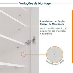 Guarda Roupa de Canto Closet Modular com 6 Prateleiras Hera CabeCasa MadeiraMadeira - 5