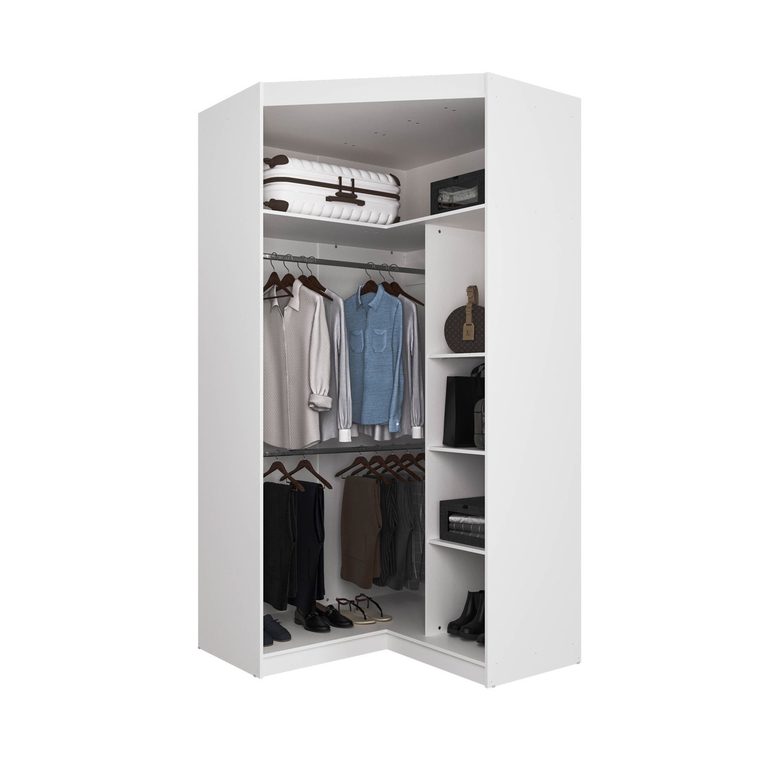 Guarda Roupa de Canto Closet Modular com 6 Prateleiras Hera Cabecasa Madeiramadeira - 15