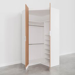 Guarda Roupa de Canto Closet Modular com 6 Prateleiras Hera Cabecasa Madeiramadeira - 10