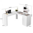 Ver imagem 3 de Conjunto Escritório 2 Peças Escrivaninha Penteadeira Star e Cadeira Eames Base de Madeira Yescasa Branco