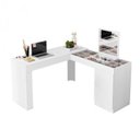 Ver imagem 6 de Conjunto Escritório 2 Peças Escrivaninha Penteadeira Star e Cadeira Eames Base de Madeira Yescasa Branco