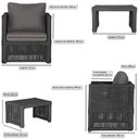 Ver imagem 2 de Mesa Centro e 3 Poltronas Madri Corda Náutica Estofado 11 Trama Original